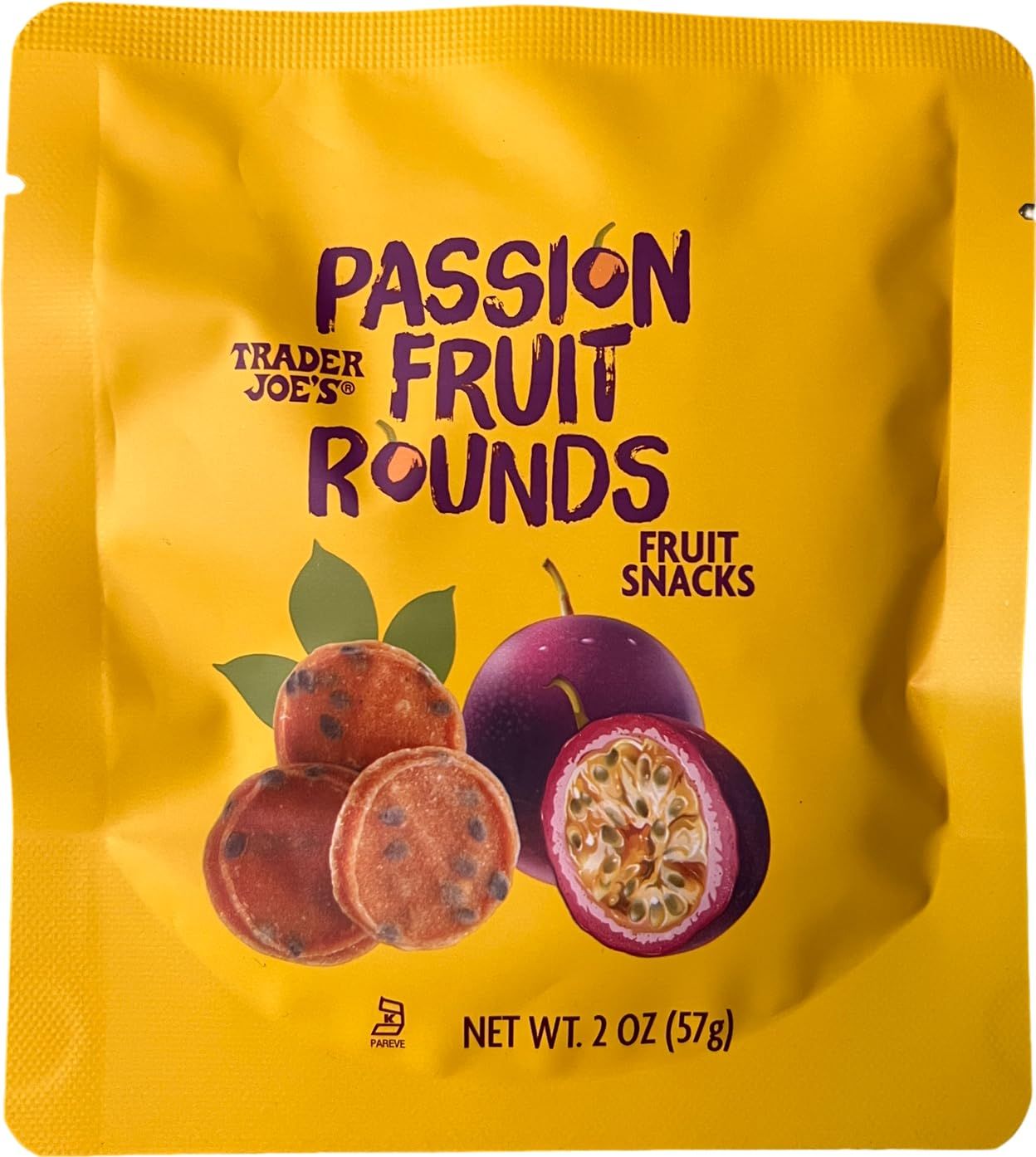 Trader Joe&#39;s Passion Fruit Rounds Fruit Snacks, 2 oz (Pack of 1), Regular
