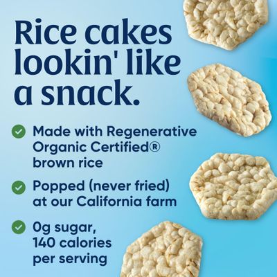 Lundberg Organic Rice Cake Minis, Original Sea Salt - Mini Rice Cakes, Healthy Snacks for Adults and Kids, Vegan Snacks, Gluten-Free, Healthy Food for Snacking &amp; Dipping, 5 Oz