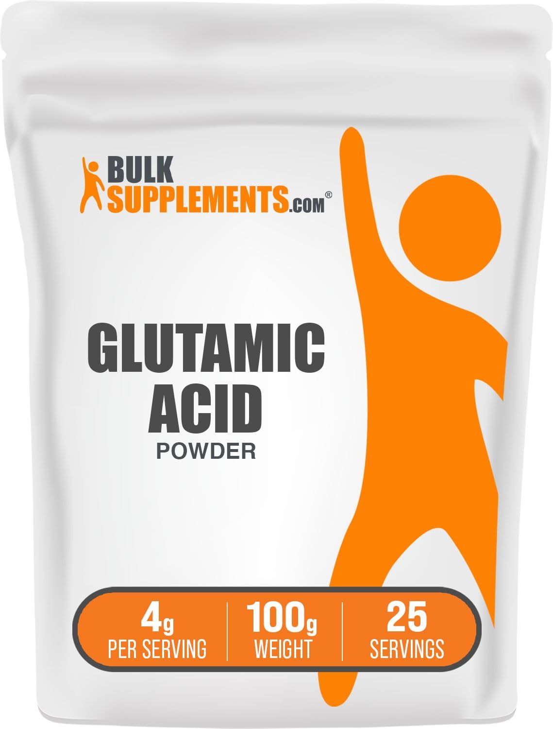 BulkSupplements.com L-Glutamic Acid Powder - Amino Acid Nutritional Supplements - Beauty Supplements - Skin Whitening - Amino Acids Supplement For Men - Glutamine Powder (100 Grams - 3.5 oz)