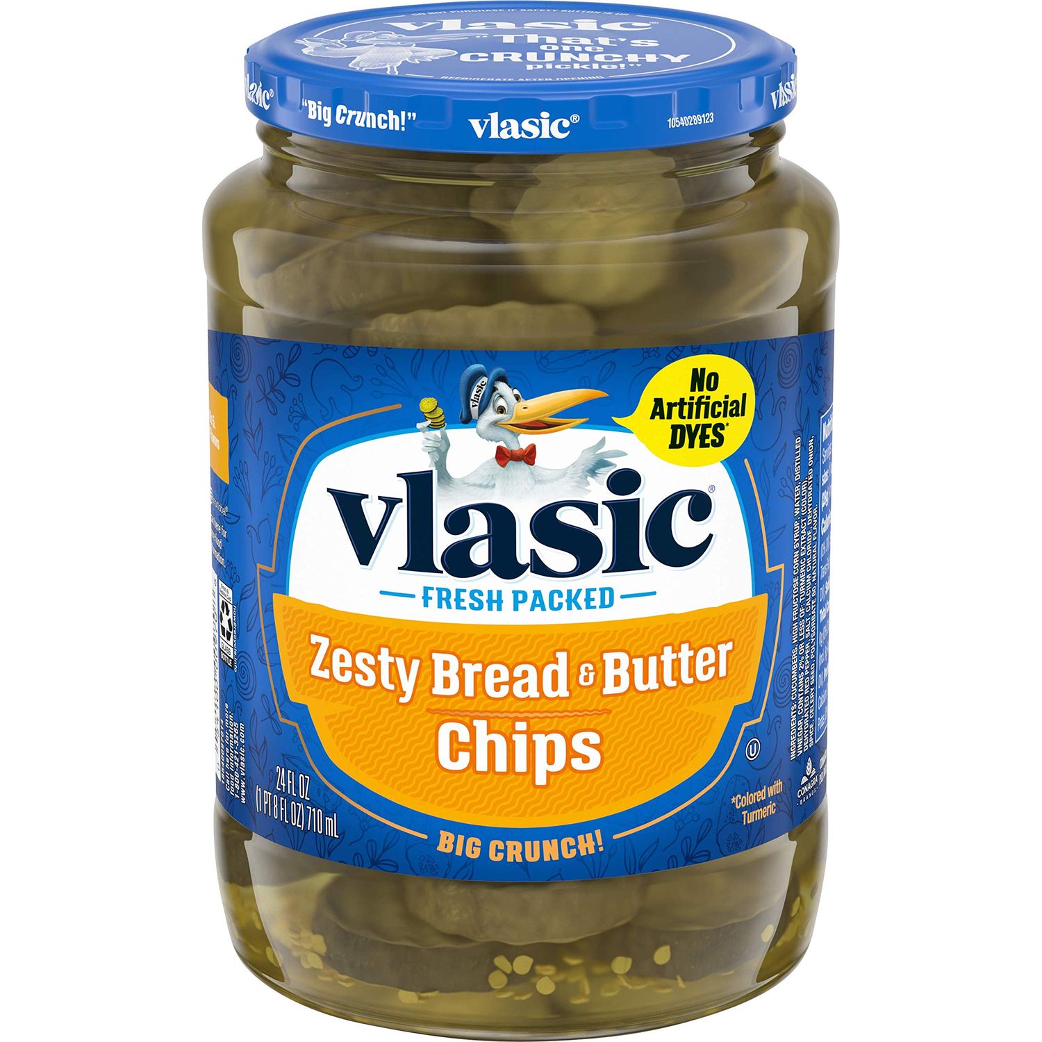 Vlasic Zesty Bread and Butter Pickle Chips, Keto Friendly, 24 FL OZ