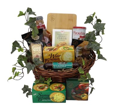 Gift Basket Village: Festive Favorites Large - Crackers, Roca, Cheese, Sausage &amp; More Gourmet Set