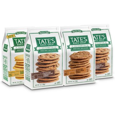 Tate&#39;s Bake Shop Gluten Free Cookies Variety Pack, Lemon, Ginger Zinger and Chocolate Chip Cookies, 4-7 oz Bags