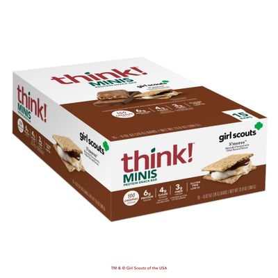 think! Minis Protein Snack Bar, Gluten Free, Girl Scouts S&#39;mores, 15 Count