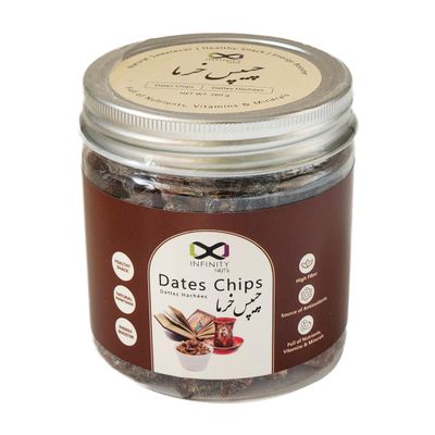 Dried Diced Dates Snack, Date Chips 260g Bag, Naturally Sweetened Energy Boosting Trail Mix