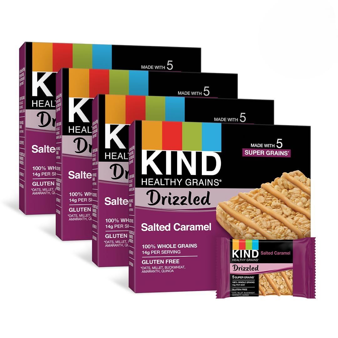 Kind Healthy Grains Salted Caramel Drizzled Bars, Gluten Free, 5.8 Ounces (Pack Of 8)