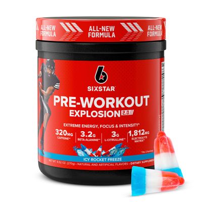 Six Star Pre-Workout Powder for Men &amp; Women, ICY Rocket Freeze (30 Servings) - Preworkout Explosion 2.0 Energy Powder Drink Mix with Beta-Alanine &amp; Caffeine - Sports Nutrition Supplement Products