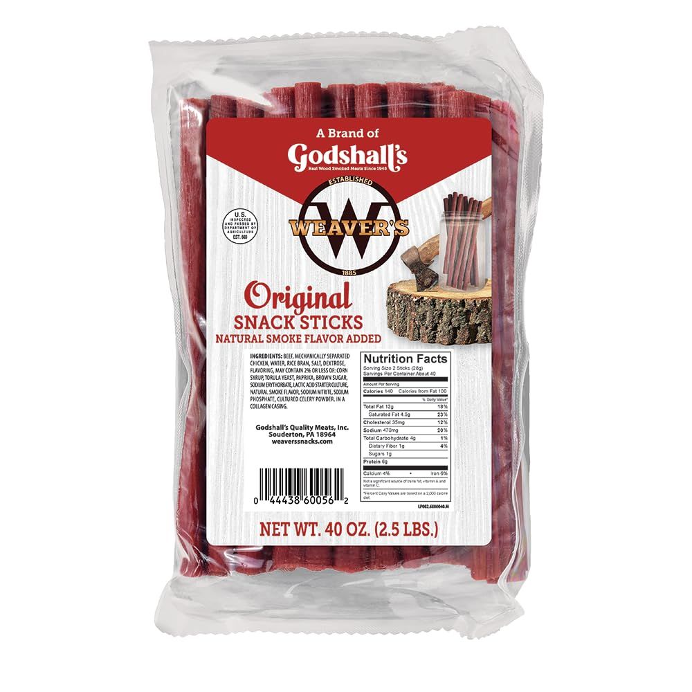 Weaver&#39;s Smoked Meats Snack Sticks, Original 2.5 LBS.