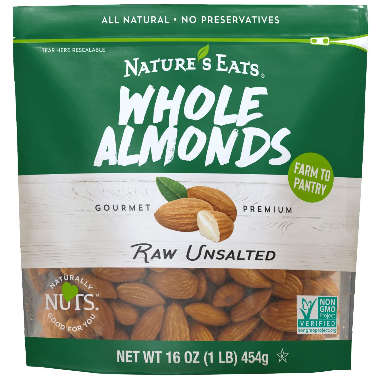 Nature&#39;s Eats Whole Natural Almonds, 16 Oz