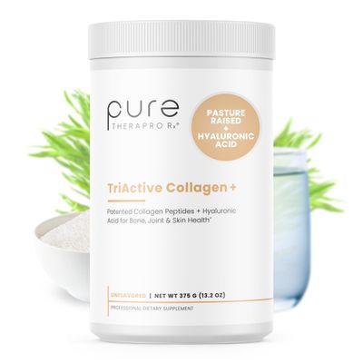 Pure TheraPro Rx TriActive Collagen Plus, Collagen Powder for Hair, Skin, Nails, Bones &amp; Joints, Hydrolyzed Collagen Powder w/Patented Peptides, Unflavored Multi Collagen Protein Powder, 30 Servings