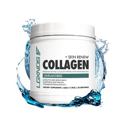 LGXNDS Collagen Powder, Hydrolyzed Collagen Peptides, Grass-Fed, Non-GMO, Unflavored, 20g Protein Per Serving, Supports Skin, Hair, Nails, Joints &amp; Gut Health, Keto &amp; Paleo-Friendly, 30 Servings