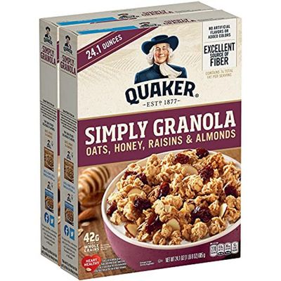 Quaker Simply Granola Honey &amp; Raisin, 24.1 Oz (Pack of 2)