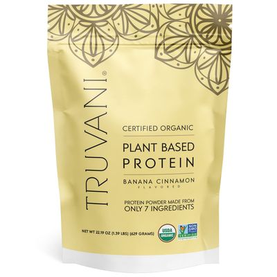 Truvani Vegan Pea Protein Powder  Banana Cinnamon  20g Organic Plant Based Protein  20 Servings  Keto  Gluten &amp; Dairy Free  Low Carb  No Added Sugar