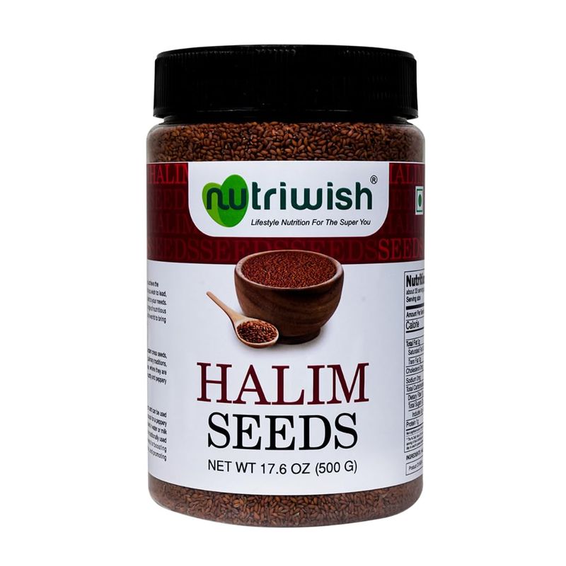 Nutriwish Natural Halim Seeds  17.6 oz (500 g)  Pure &amp; Natural Garden Cress Seeds  Safe &amp; Beneficial Aliv Seeds  Halim Aliv Garden Cress Seeds for Eating  No Additives  High Protein Snack