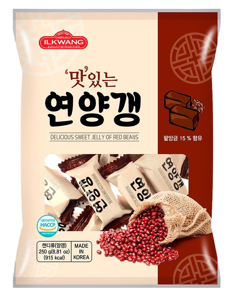 Minecook Sweet Red Bean Jelly  250g  Korean Snack, Yanggaeng Traditional Korean Dessert,
