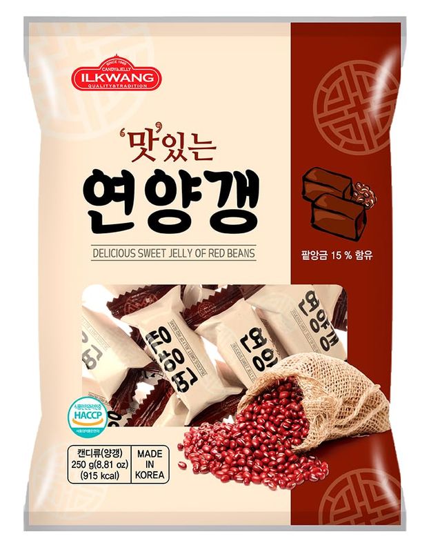 Minecook Sweet Red Bean Jelly  250g  Korean Snack, Yanggaeng Traditional Korean Dessert,