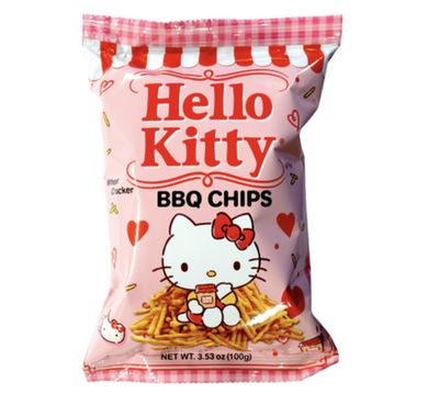 Hello Kitty BBQ Chips, Wheat Cracker Style, 2 Pack, Sweet &amp; Tangy Flavor