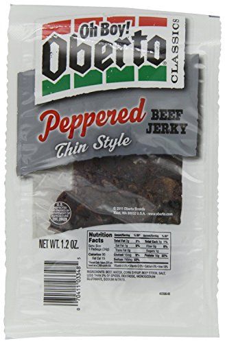 Oh Boy! Oberto Classics Peppered Thin Style Beef Jerky, 1.2 Ounce