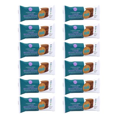 San-J - Tamari Brown Sesame Crackers - Specially Baked - 3.7 oz. Boxes - 12 Pack