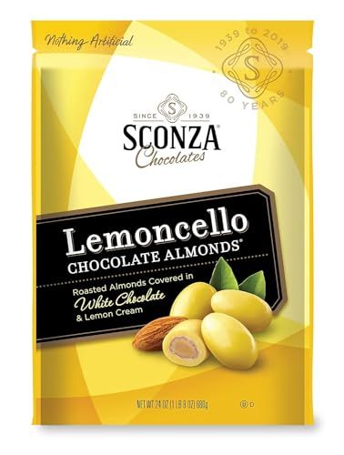 Sconza large Pouch Confections Lemoncello Almonds Zipper Pouch, 24 Ounce