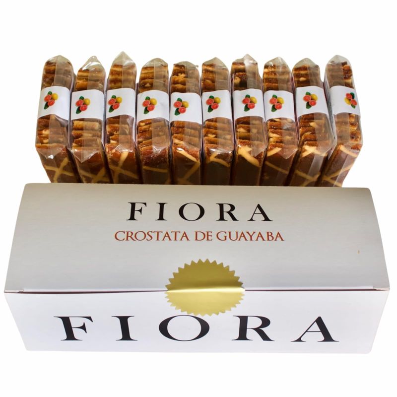 Fiora Crispy Guava Crostata (Crispy sweet pastry covered with Caribbean Guava Caramel) 70 g (Box with 10 individual packs)