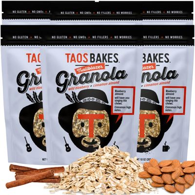 Taos Bakes - Wild Blueberry &amp; Cinnamon Granola - Crunchy Granola Breakfast Snack - Gluten Free, No GMOS, No Fillers - 10 oz (Pack of 6)