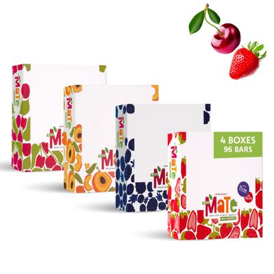 Mate Giant Variety Pack (96 Pack) Healthy Snack, 100% Natural Real Fruit Bar &amp; Gluten-Free &amp; Vegan &amp; Non GMO &amp; Kosher - Zero Added Sugar, No Preservatives and No Colorant
