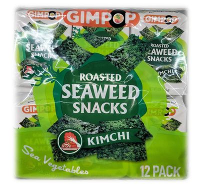 GIMPOP - Roasted Seaweed snacks - Kimchi Flavor - Healthy crunch roasted seaweed snack made with premium quality from clean water