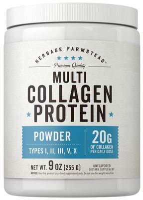 Carlyle Multi Collagen Protein Powder for Women and Men  9 Oz  Type I, II, III, V, X  Premium Complex Supplement  Unflavored  Non-GMO and Gluten Free  by Herbage Farmstead