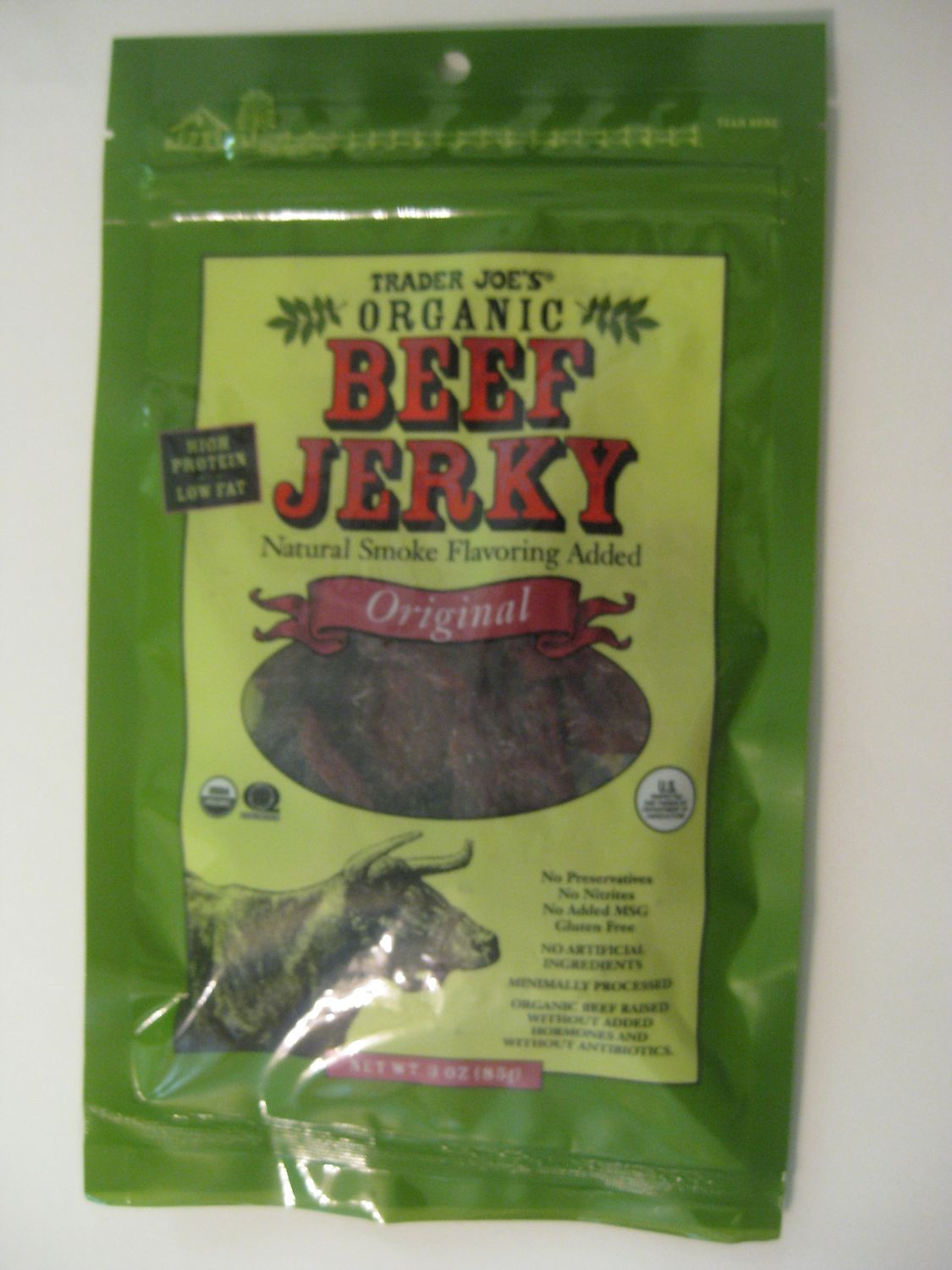 Trader Joe&#39;s Organic Beef Jerky Original with Natural Smoke Flavoring Added