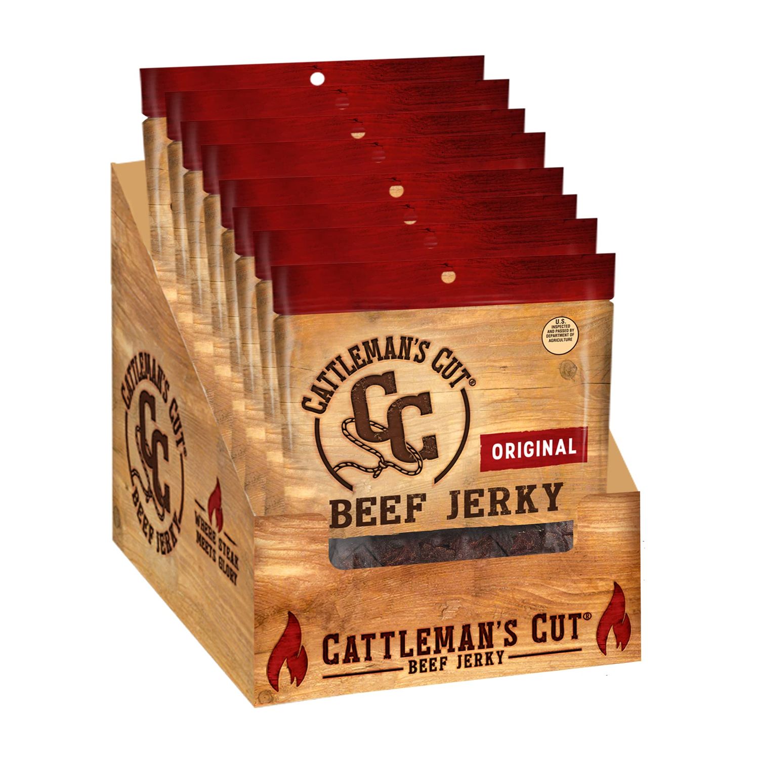 Cattleman&#39;s Cut Original Beef Jerky, 2.5 Ounce (Pack of 8)