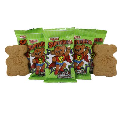 MJM Apple Cinnamon Super Bear Grahams - Case of 50 Packs  Delicious Snack for All Ages  Wholesome and Crunchy  Perfect for Parties and Snacking On-the-Go Irresistible Apple Cinnamon Flavor