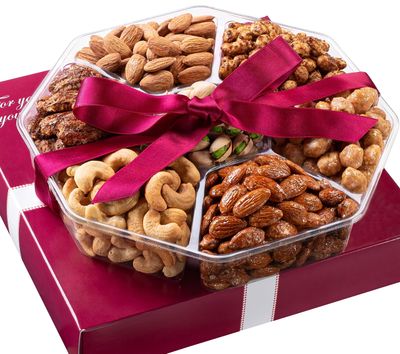 Nuts Gift Basket - Assortment of Sweet &amp; Roasted Salted Gourmet Nuts - Assorted Food Gift Box for Christmas, Thanksgiving, Fathers Day, Mothers Day, Family, Sympathy, Men &amp; Women.