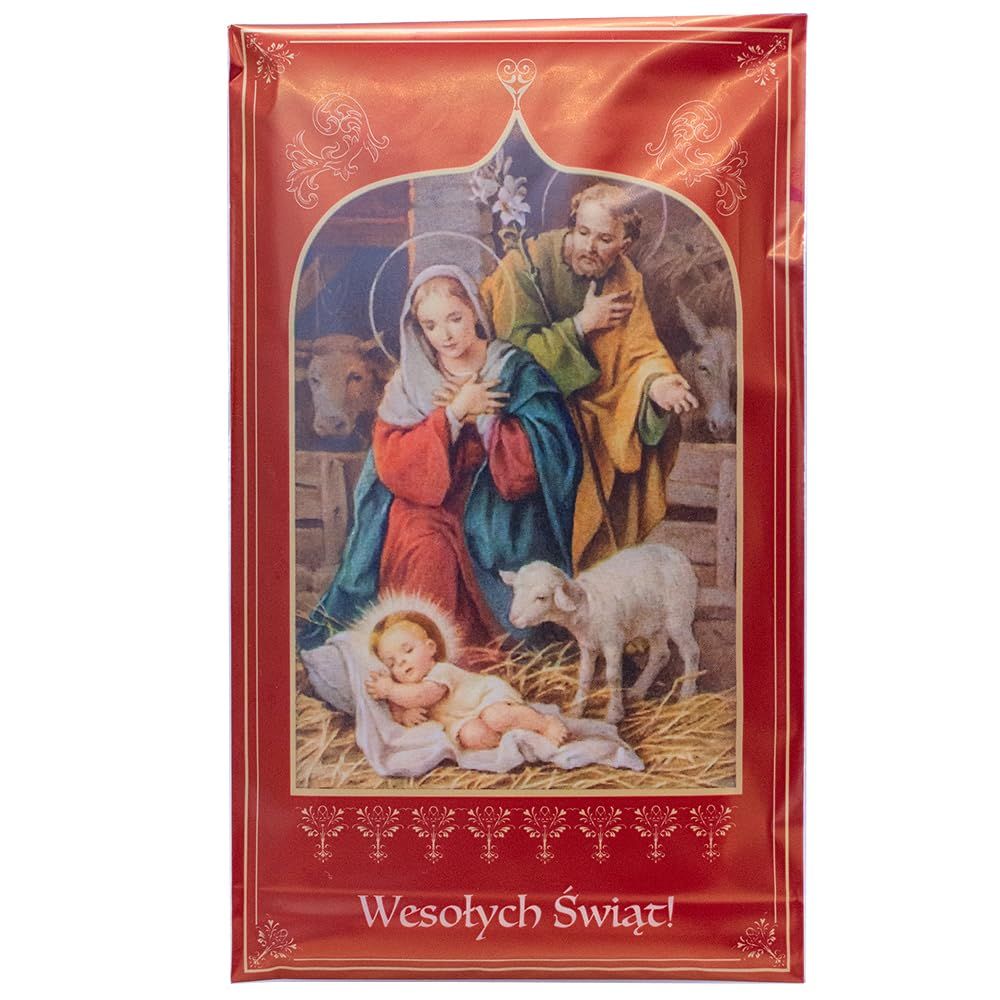 Oplatki Christmas Wafers  Embossed with Traditional Christian Designs  Envelope with Two White Wafers and One Pink Wafer for Pets  Catholic Eastern European Holiday Tradition