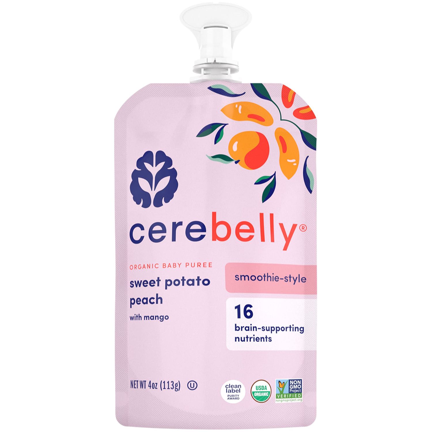 Cerebelly Pouch Sweet Potato Peach Organic