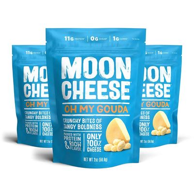 Moon Cheese Oh My Gouda Cheese Bites, 2 Ounce, 3-Pack, Crunchy, Packed With Protein &amp; Calcium, Keto, Gluten Free