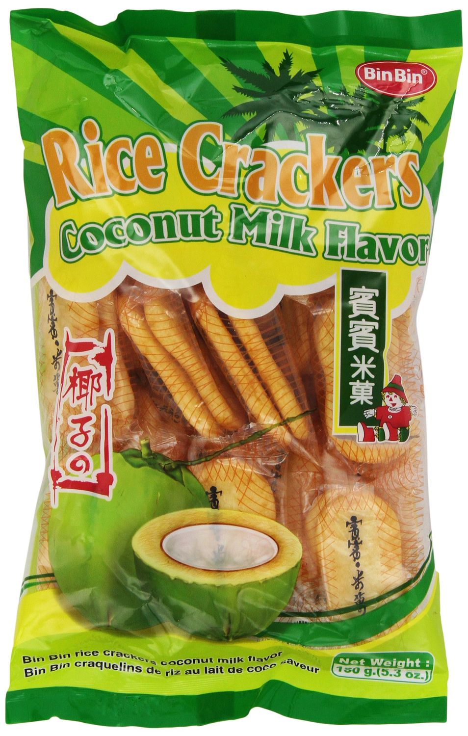 Bin Bin Rice Crackers, Coconut Milk, 5.3 Ounce