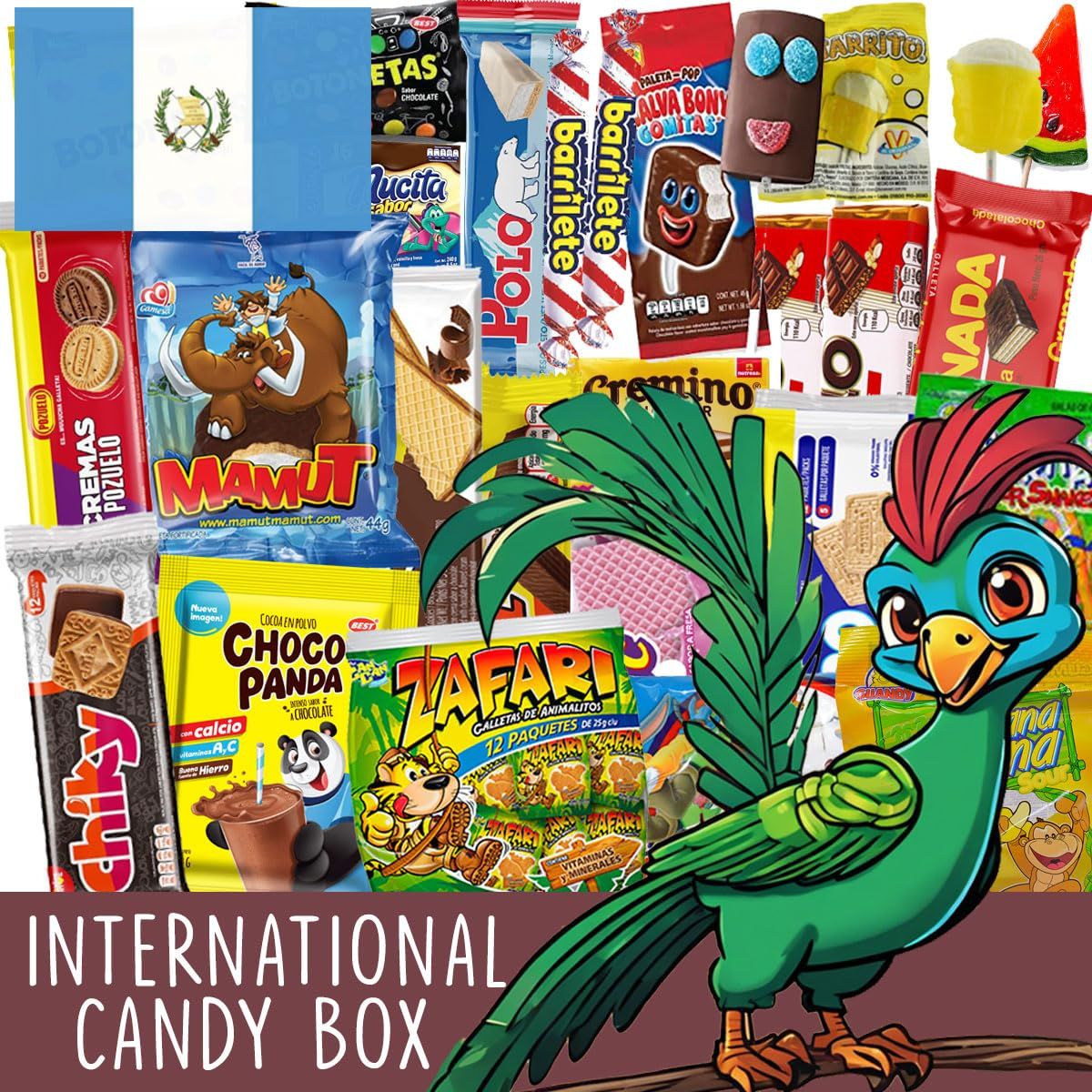Charloo Candy From Around The World Box  FREE Surprise! - Guatemala Candy Box from Around the World - Candy Box Variety Pack from Around the World Exotic Candy Unique Candy Foreign Candy