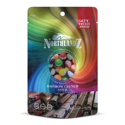 NORTHLANDZ Freeze Dried Candy  RAINBOW CRUNCH SOUR  Tangy Assorted Fruit Flavors  1.5oz/each  Unique Crunchy Texture  Ideal Snack or Gift
