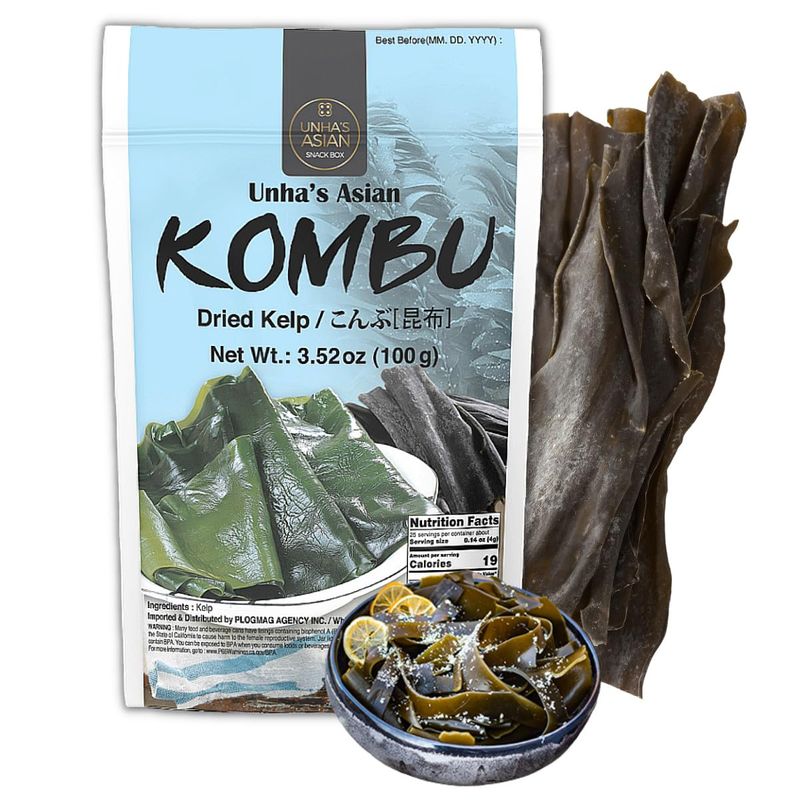 Korean Wild Kombu, Traditional Hand Harvested Dried Kelp 3.52oz - Seaweed Kelp, DASHI, Soup Base, 100% Natural 3.52 Ounce 1 Pack, Product of Korea