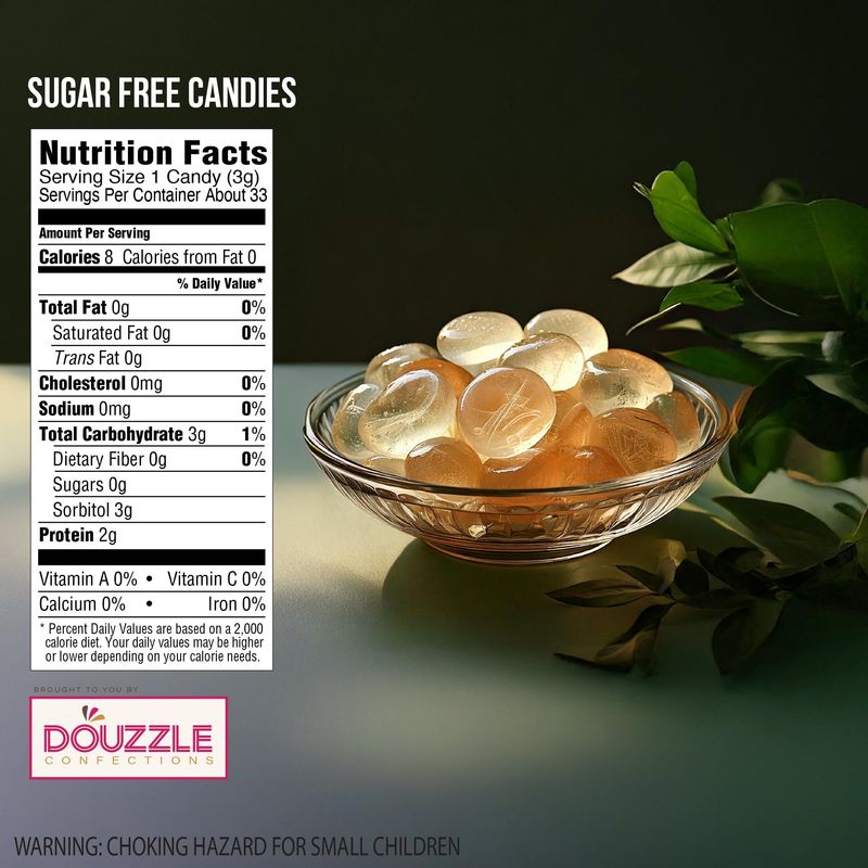 DOUzzle Sugar Free Mixed Fruit Hard Candy Drops, Dye Free (Pack of 1) Individually Wrapped Candies - Healthy Low Calorie Snack, Gluten Free, All Natural, No Preservatives, No Aftertaste - Kosher Parve