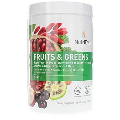 Nutri-Dyn Fruits &amp; Greens Gluten Free Protein Powder 10.8 oz (Mint)