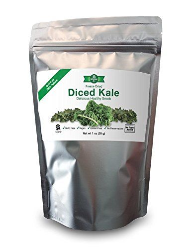 BioTree Labs Freeze Dried Kale - Pack of 1 oz, 100% Natural Healthy Snacks  Great for Hiking, Backpacking, Adding to Pasta or Broths in Cooking  NO Added Sugar or Preservatives, Gluten Free