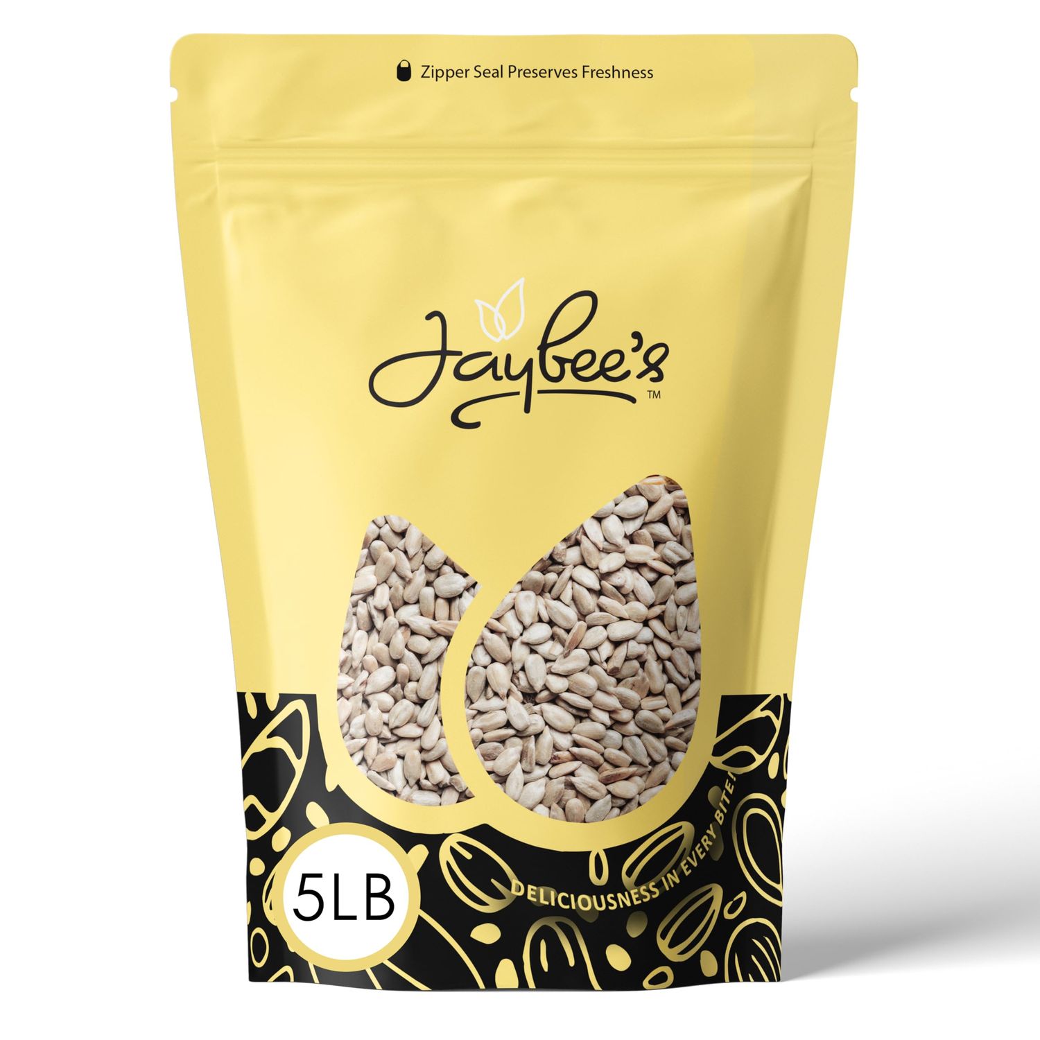 Raw Sunflower Seeds 5 Pounds  Resealable Bag  Hulled Sunflower Kernels  Healthy Snack High in Protein &amp; Healthy Fats  Great for Cooking, Baking, Salad Recipes  Jaybee&#39;s