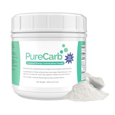 Solace Nutrition PureCarb Sustained Energy Carbohydrate, Post &amp; Pre Workout Supplement Powder, Allergen-Free Energy Powder with Simple &amp; Complex Carbohydrates, and Low Glycemic Index, 600g