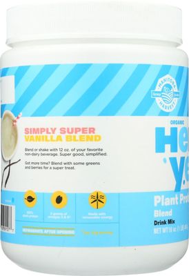 Manitoba Harvest Hemp Yeah Organic Plant-Based Protein Powder, Vanilla, 16oz, with 20g of Complete Plant Protein (Hemp and Pea), 4g of Fiber & 1.9g Omegas 3&6 Per Serving Per Serving, Non-GMO, Vegan