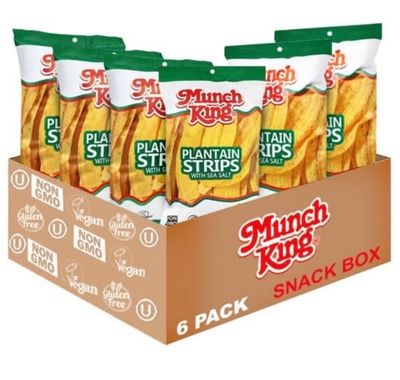 Munch King Snacks Plantain Strips 2.5 oz. Case of 6
