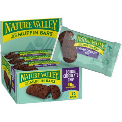 Nature Valley Double Chocolate Chip Soft Baked Muffin Bar 12 Count, 42G