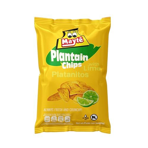Mayt Plantain Chips with Lemon  Healthy Snacks  3 OZ Snacks  Non GMO  Gluten Free Snacks  Kosher  Plantains Chips