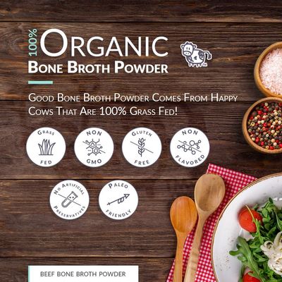 Bone Broth Powder - Pure Organic Protein (2LB / 907g)