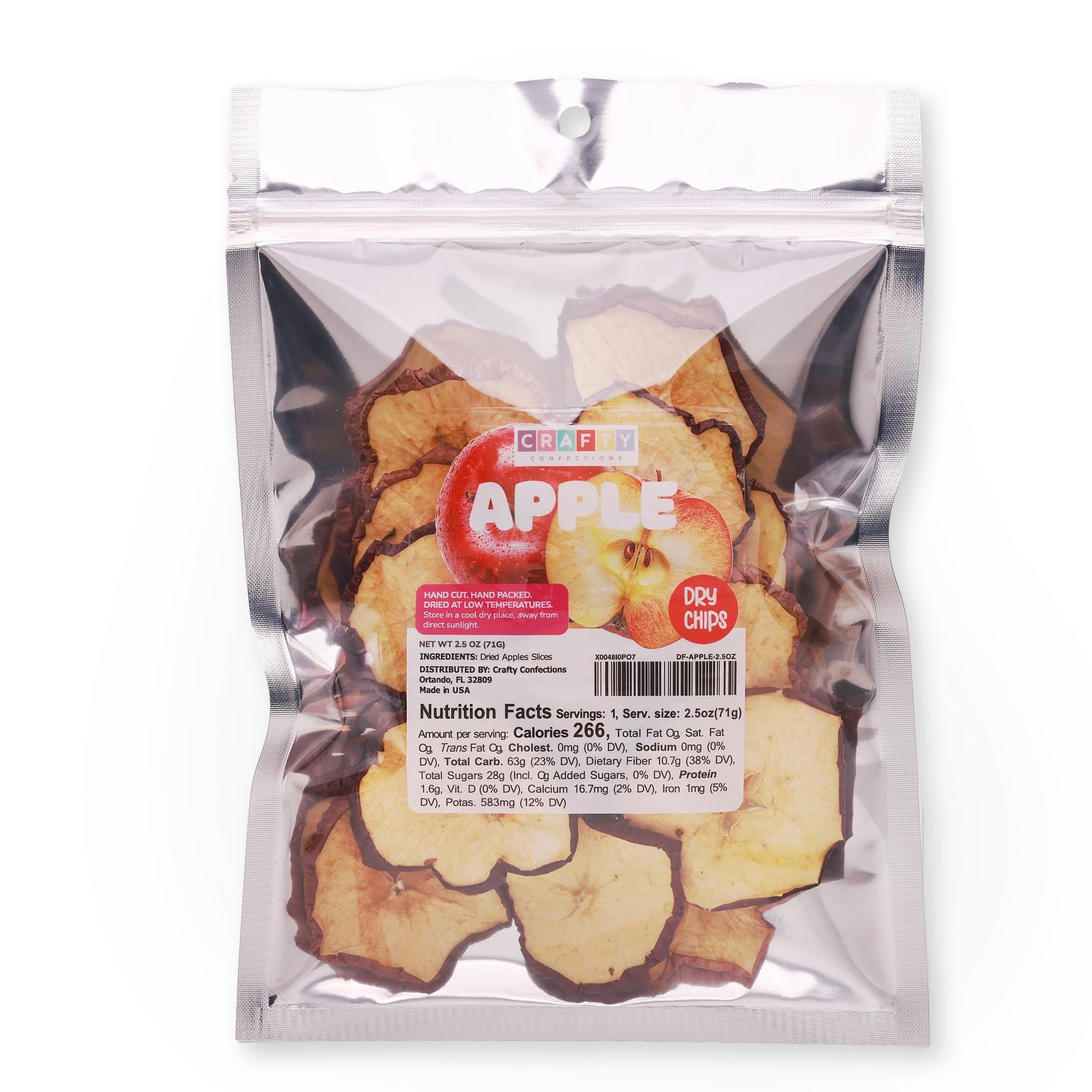Premium Dried Apple Slices Dehydrated Apples 2.5 OZ (71 g) - 100% Natural Gluten Free Fruit Snacks Made in US Dried Apples No Sugar Added -Healthy Dried Apple Slices for Cocktails Crafts Potpourri